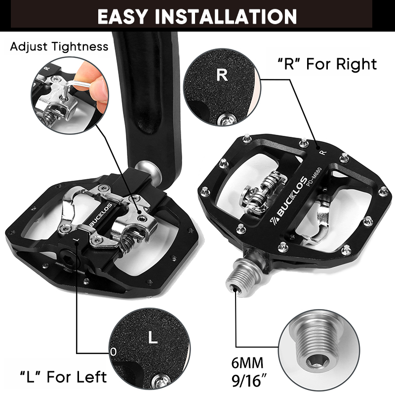 BUCKLOS Mtb Pedals for Bicycle - Pedal Platform Flat 评论和价格