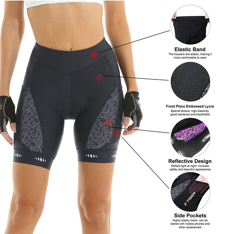 X-TIGER Women Cycling Shorts R - Mountain Biking Shorts Women 评论和价格