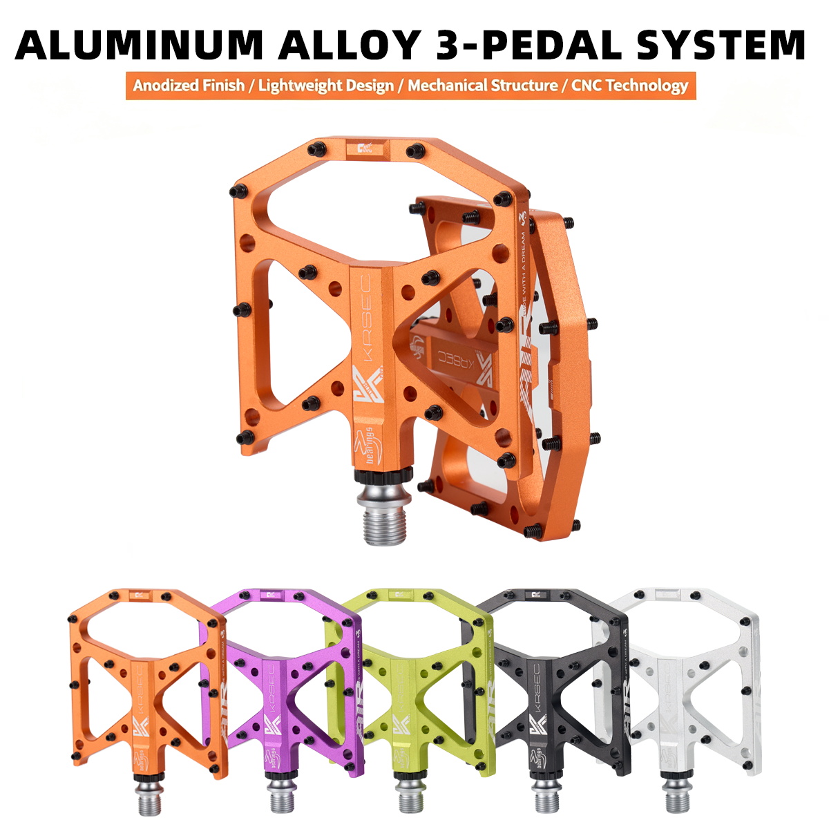 KRSEC 3 Sealed Bearing Flat Pe - Pedal Platform Flat 评论和价格